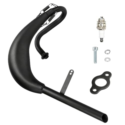 FVRITO Expansion Chamber Exhaust Pipe Muffler for YD100 Motorized Bicycle - color: New-Black