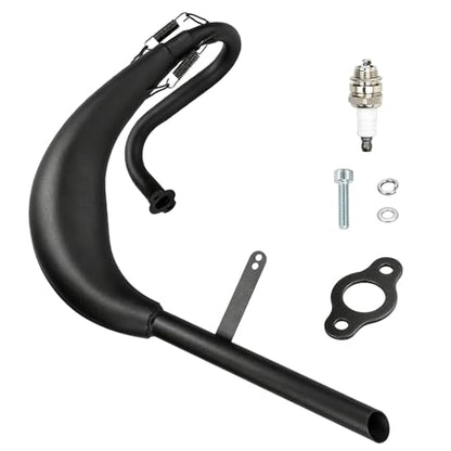 FVRITO Expansion Chamber Exhaust Pipe Muffler for YD100 Motorized Bicycle - color: New-Black