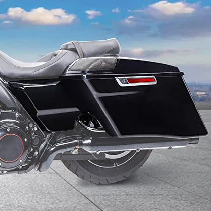 TCMT 4" Stretched Saddlebag 5" x 7" Speakers Lids Fit For Harley 2014-2024 Touring Models CVO Road King Road Glide Street Glide Electra Glide Ultra-Classic - color: Chrome Latches, size: 4" Stretched(5x7 Speaker Lids)