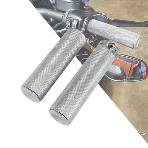 1 Inch Cable Throttle Handlebar Grips Motorcycle Hand Grips - color: #2 Chrome