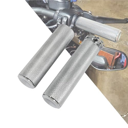 1 Inch Cable Throttle Handlebar Grips Motorcycle Hand Grips - color: #2 Chrome