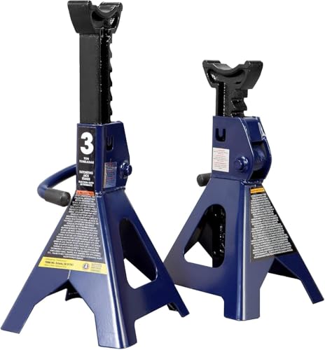 TCE 3 Ton (6,600 LBs) Jack Stands, with Adjustable Lock Car Jack Stand, Fit for Vehicle, Blue, 1 Pair - style: 3 ton basic