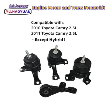 Yllhaoyuan Engine Mount Set of 4 Compatible with - size: 2010 2011 Camry 2.5L-Except Hybrid