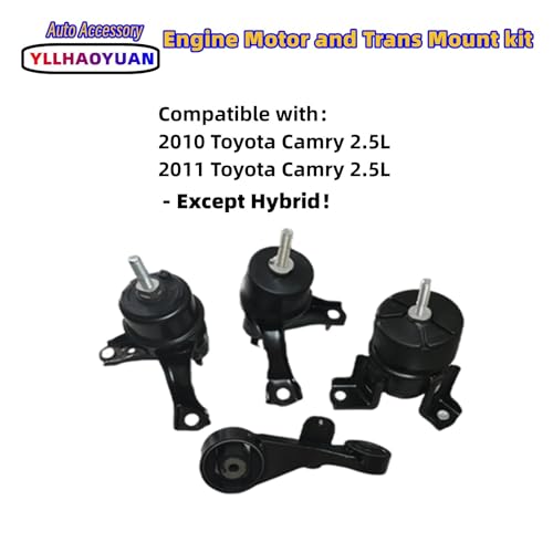 Yllhaoyuan Engine Mount Set of 4 Compatible with - size: 2010 2011 Camry 2.5L-Except Hybrid