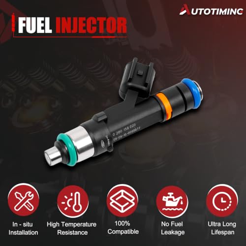 53032701AA Fuel Injector Set of 6 Compatible with 2007-2011 Dodge 3.7L - color: RP-FI04701