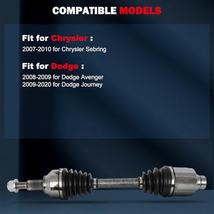 CCIYU CV Axle Shaft Assembly for Chrysler Sebring 2007-2010 - size: 17-9924