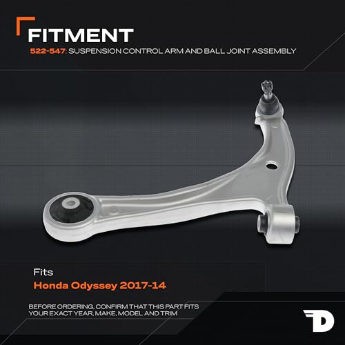 Dorman 522-547 Front Driver Side Lower Suspension Control Arm and Ball Joint Assembly Compatible with Select Honda Models