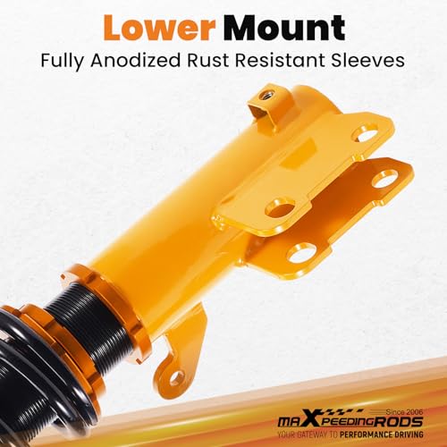 maXpeedingrods Coilover for Mitsubishi Eclipse 2006-2012, for Mitsubishi Galant 2004-2012, 24 Levels Damper Adjustable Coilovers Suspension Kit, Height Adjustable Lowering Kit Struts Gold - color: Gold