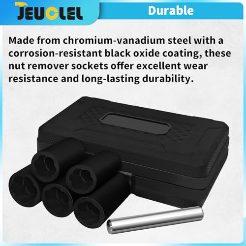 6PCS Twist Lug Nut Socket Set, 1/2" Drive Bolt Nut Extractor Tool - color: 6pcs Lug Nut Extractor 1/2 Inch Drive