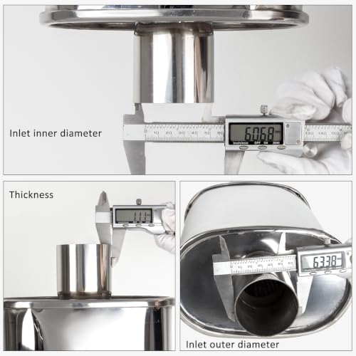 Catekro Exhaust Muffler 2.5" Inlet 4" Outlet 21.3" Length Reduce Noise - color: 1 Inlet to 1 Outlet
