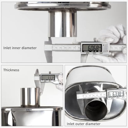 Catekro Exhaust Muffler 2.5" Inlet 4" Outlet 21.3" Length Reduce Noise - color: 1 Inlet to 1 Outlet