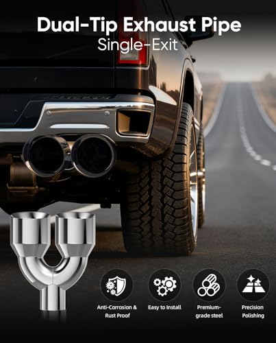 3" Dual Exhaust Tip,3inch Inlet 4inch outlet 9.5" Long Tail Pipe - size: 3TO4