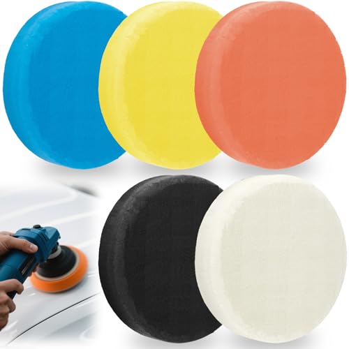 ecocstm 5 PCS 5 Inch Buffing Polishing Pads, Cutting Pads for Polisher