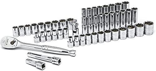 GEARWRENCH 49 Piece 1/2" Drive SAE/Metric Mechanics Tool Set | 80700D - style: 49 piece - 6 point