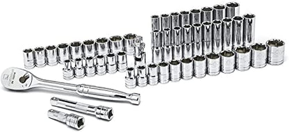 GEARWRENCH 49 Piece 1/2" Drive SAE/Metric Mechanics Tool Set | 80700D - style: 49 piece - 6 point