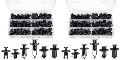 Ginsco 102pcs 6.3mm 8mm 9mm 10mm Bumper Push Fasteners Rivet Clips Expansion Screws Replacement Kit (Pack of 2) - size: 102 Piece Set (Pack of 2)