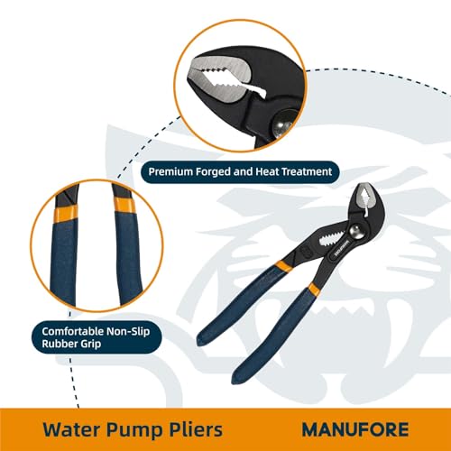 MANUFORE Water Pump Pliers, 7/10/12 Inch Tongue and Groove Pliers Set - style: 7-10-12 in