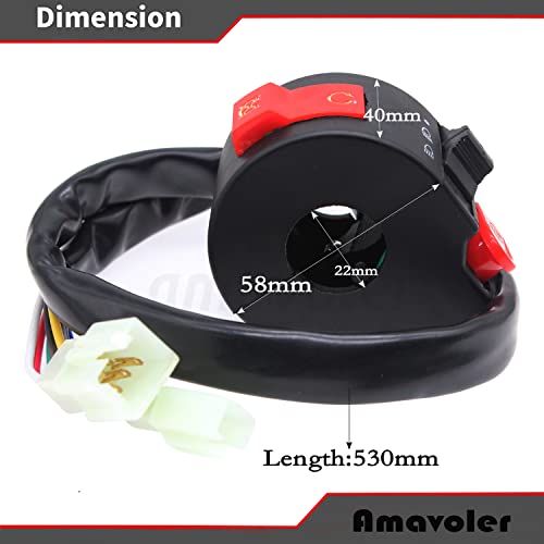 Left Starter Kill Light Switch Assembly 8 Wire 3 Function Male Plugs Fit for 50cc 70 cc 90cc 110 cc 125cc 150cc ATVs Quad 4 Wheeler SunL Coolster.