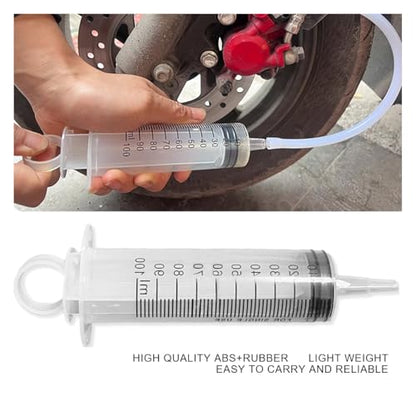 Brake Bleeder Kit, Oil Fluid Extractor Bleeding Kit with 100ML Syringe 50cm Hose, Hydraulic Disc Clutches Brake Bleed Tool for Scooters, Motorcycles, Quads Braking System Repair Maintenance