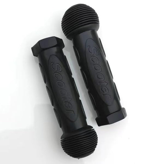 Syvrac 1Pair(2PCS) Scooter Child Kids Bicycle Grip Anti-Slip Handlebar 22MM Silica-Gel Material Holes Children Bike Accessory - color: Black