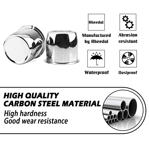 2Pcs 2.64" OD 2.4" H Push Through Trailer Wheel Center Cap for Rim - color: Chrome, size: 2.64" OD 2.4" H