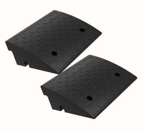 BESEA Rubber Curb Ramp 5" Rise 17" Long Driveway Threshold Ramp 2 Pack - size: 5" Rise