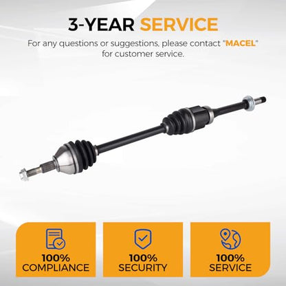PAROD 662314 CV Axle Assembly Fit for [FWD Only] 2013-2018 Ford Fusion, 2014-2016 Lincoln MKZ Front Right Passenger Side - size: Front Passenger Side