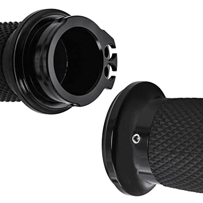 1" Motorcycle Handlebar Grips Non-Slip Hand Grips Rhombus Rubber Universal Fits for Harley Kawasaki Yamaha Suzuki - style: Black-01