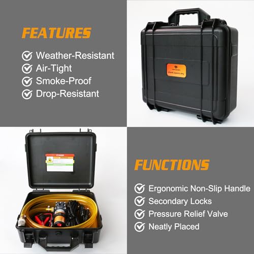 12V Fuel Transfer Pump Set,75W Gasoline Transfer Pump Moves 110 Gallons Of Gas Per Hour, with High Elastic Fuel Pipe & 2 Power Cables, Great for Vehicles, Boats, Equipment (110GPH-SET) - color: 110GPH-SET