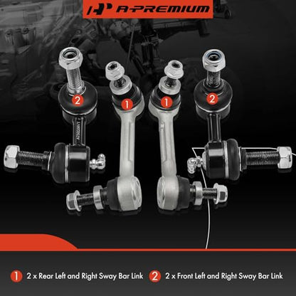 A-Premium Front & Rear Sway Bar Link Stabilizer Bar End Link Kit
