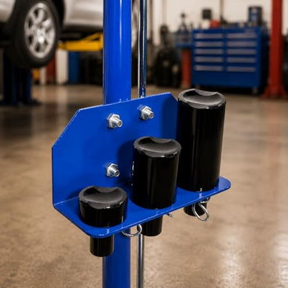 Stark USA 22 Ton Hydraulic Floor Jack Air-Operated Axle Bottle Jack with (4) Extension Saddle Set Built-in Wheels, Blue - size: 22 Tons