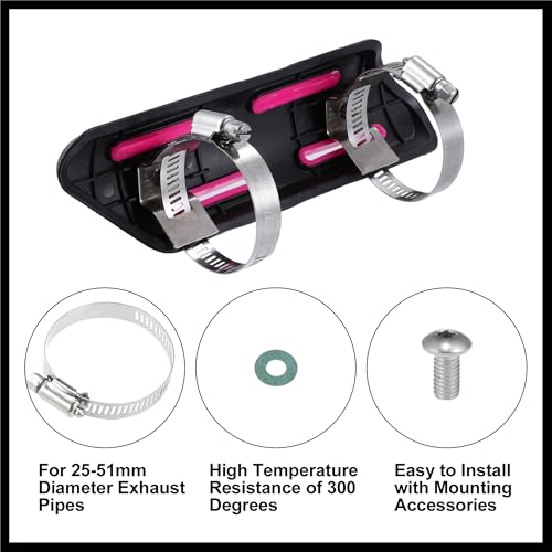 1 Set Universal Motorcycle Heat Shield Kit Exhaust Pipe Cover Muffler Silencer Pipe Protector Rose Red Durable Material