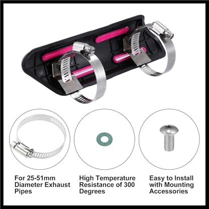 1 Set Universal Motorcycle Heat Shield Kit Exhaust Pipe Cover Muffler Silencer Pipe Protector Rose Red Durable Material