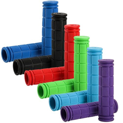 12 Pieces Bike Handlebar Grips, Kids Non Slip Rubber Bicycle Handle Grips, Replacement Bike Grips for Scooter, Beach Cruiser, Mountain Bikes, Foldable Bikes - size: 4.7"L x 1.1"W