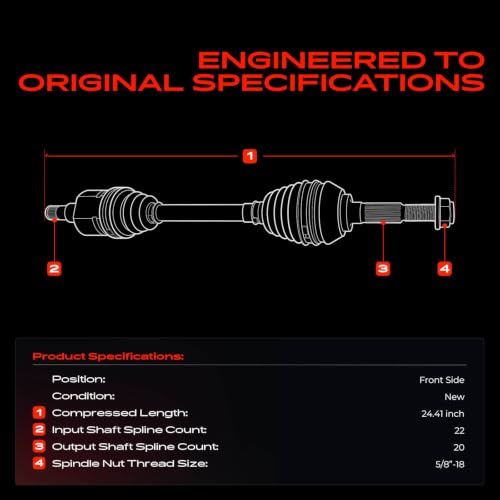 A-Premium Set of 2 Front CV Axle Shaft Assembly - style: Front Driver and Passenger Side
