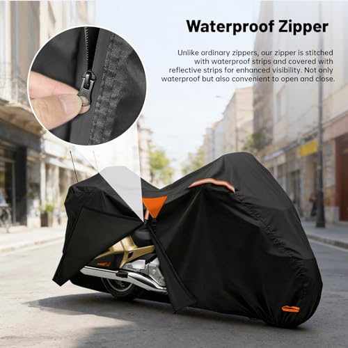 XYZCTEM Motorcycle Cover Heavy Duty Waterproof with Side & Top Box