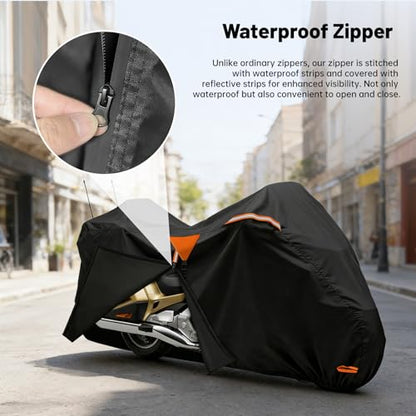 XYZCTEM Motorcycle Cover Heavy Duty Waterproof with Side & Top Box