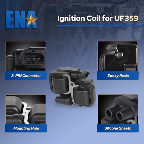 ENA Set of 8 Ignition Coil with 16 Iridium Spark Plug and Red Wire Set Compatible with Mercedes-Benz C43 CL500 CLK430 CLK500 E430 E500 E55 AMG ML430 ML500 S430 S500 SL500 4.3L 5.0L