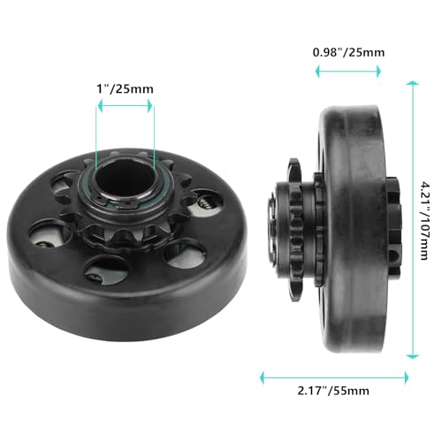 Go Kart Clutch 1" Bore 14T with 3 Feet #40/41/420 Chain, Centrifugal Clutch Fit for Minibike Mini motorcycles 2-6.5HP 212cc Engines, Up to 2300 RPM - size: 1" Bore 14T with Chain