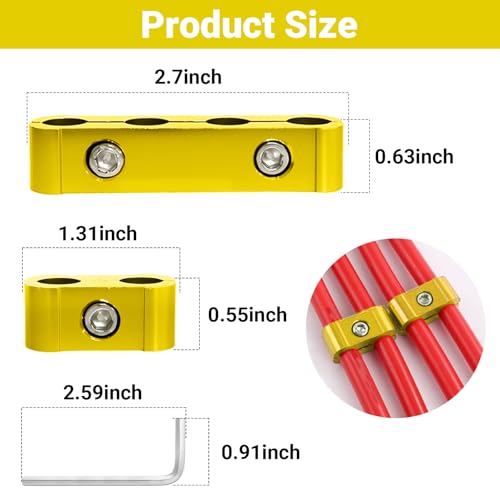 12-Piece Spark Plug Wire Separator and Holder Set(gold) - color: gold