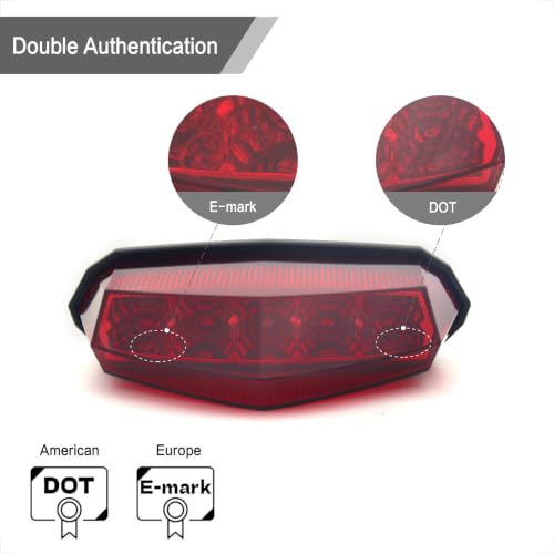 Universal 10 LED Rear Tail Light Brake Stop Running Light for Standard Sport ATV Quad Dirt Bike (Red) - color: Red