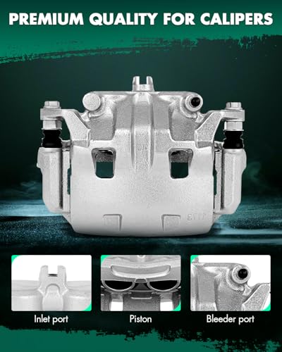SCITOO 19B3122A Front Right Disc Brake Caliper Assembly w/Bracket - size: Front Passenger[19B3122A]Silver