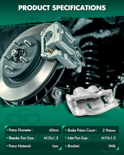 SCITOO - Front Left Disc Brake Caliper Assembly w/Bracket For Chevy,For GMC - size: Front Driver[18B4817]