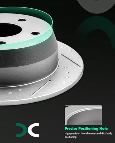 SCITOO Rear Brake Kits Drill Slotted Brakes Rotor and Brakes Pads:5119;D791 - size: Rear 5119 + D791 [2+4PCS]