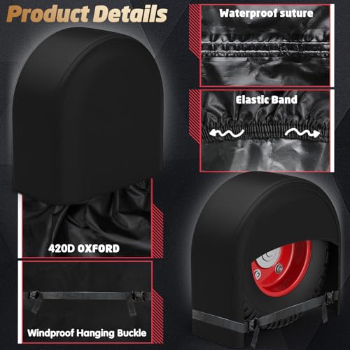 K-Musculo RV Tire Covers 2-Pack, Waterproof Wheel Covers for RV Wheel Travel Trailer Camper Truck SUV, Fit 27-29 Inch Tire Diameter (Black) - color: Black - 2Pack, size: (27''-29'') Dia