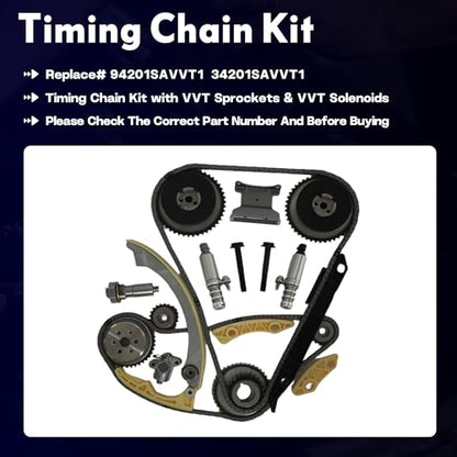 2.4 Timing Chain Kit Head Gasket Set w/Con-Rod Piston Bearing Valves For GM