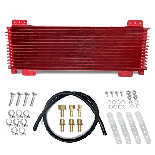Low Pressure Drop Trans Cooler 40K Transmission Oil Cooler Kit 47391 Compatible with Heavy Duty 40,000 GVW Max including Mounting Hardware, Towing Applications and Advanced Cooling Protection LPD47391 - color: RED