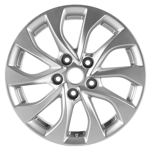 New Single 16 Inch 16x6.5 Inch 16" Silver Replacement Aluminum Alloy Wheel Rims Fit for 2016 2017 2018 2019 Nissan Sentra, ALY62756U20N, Direct Fit Replacement OEM Wheel Rim
