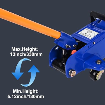 AAIN 2-Ton Low-Profile Heavy-Duty Floor Jack, 4,400 lb - color: Blue, style: 2 ton