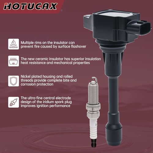 UF617 Ignition Coil Pack & 90174 Iridium Spark Plugs Set - size: UF617 & Spark Plugs